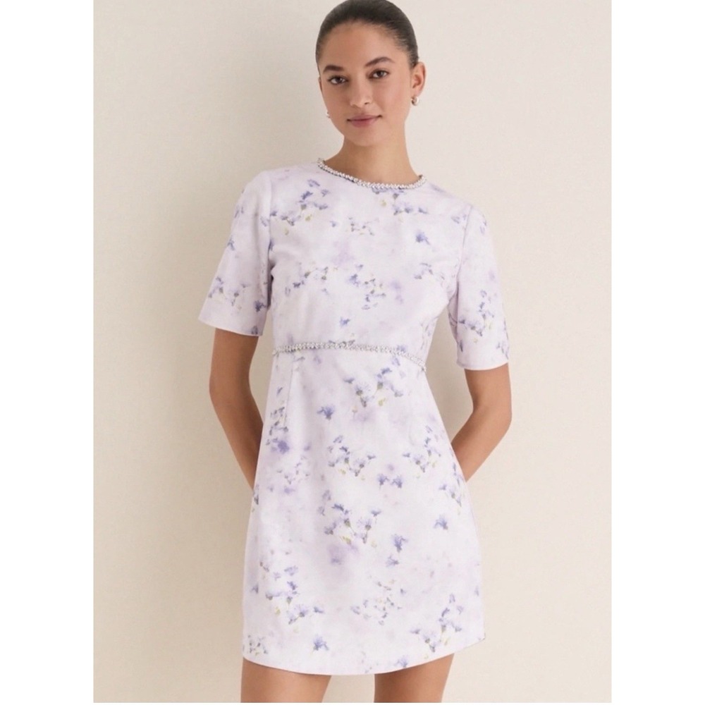 Tuckernuck English Factory Floria Mini Dress Women Size Medium Crystals Lavender